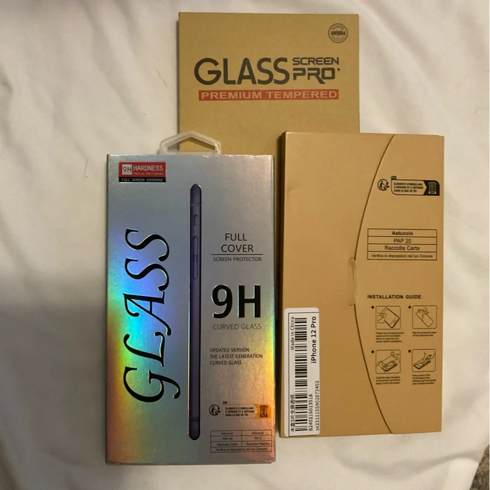 Glass Screen Protector & Multiple Charging Cords for iPhone X/XS/11 Pro -